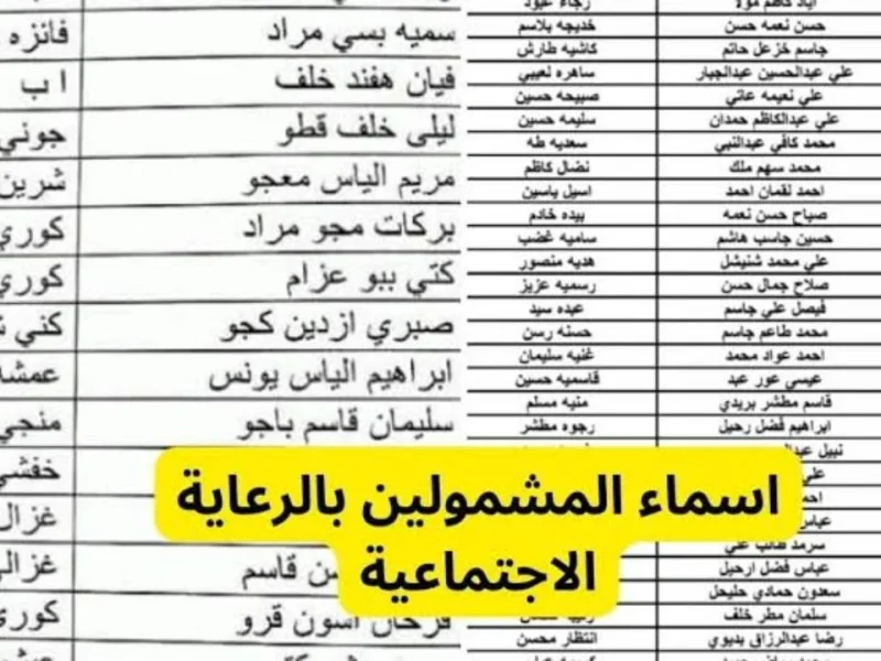 “رسميًا” رابط الاستعلام عن اسماء المشمولين بالرعاية الاجتماعية الوجبة الأخيرة 2024